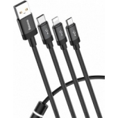 Baseus 3-in-1 kabel - Lightning - USB-C - Micro-USB - Zwart