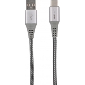 Musthavz Nylon USB-A naar USB-C Kabel - 1 Meter 