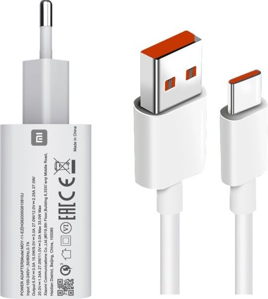 Komkommer Luidspreker woestenij ᐅ • Xiaomi MDY-11-EZ Snellader - 33W Wit + 6A USB-C kabel | Eenvoudig bij  GSMOplader.be